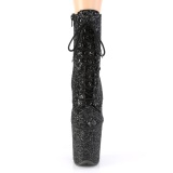 Schwarz glitter 20 cm FLAMINGO-1020GWR exotic pole dance stiefeletten