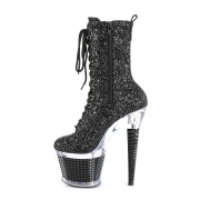 Schwarz glitter 20 cm SPECTATOR-1040G exotic pole dance stiefeletten