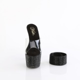 Schwarz strass 18 cm BEJEWELED-712RS pleaser high heels mit knöchelmanschette