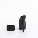 Schwarz strass 18 cm BEJEWELED-712RS pleaser high heels mit knöchelmanschette