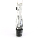 Schwarz transparent 18 cm STARDUST-1018C-2RS exotic pole dance stiefeletten