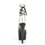 Schwarz transparent 18 cm STARDUST-1018C-2RS exotic pole dance stiefeletten