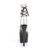 Schwarz transparent 18 cm STARDUST-1018C-2RS exotic pole dance stiefeletten