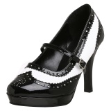 Schwarz weiss 10,5 cm CONTESSA-06 mary jane pumps rockabilly gangster