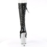 Schwarze 18 cm BEJ-2018-7 Pleaser schnürstiefel high heels