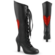 Schwarze 9,5 cm GLAM-243 DemoniaCult schnürstiefel high heels