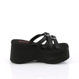 Schwarze 9 cm DemoniaCult FUNN-15 emo gothic plattform mules