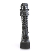 Schwarze Vegan 11,5 cm DemoniaCult KERA-200 gothic plateaustiefel