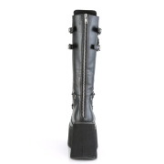 Schwarze Vegan 11,5 cm DemoniaCult KERA-200 gothic plateaustiefel