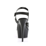 Schwarze high heels 15 cm DELIGHT-608N JELLY-LIKE stretchmaterial plateau high heels