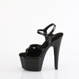 Schwarze high heels 18 cm ADORE-709GP glitter plateau high heels