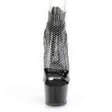 Schwarze high heels 18 cm ADORE-765RM glitter plateau high heels
