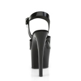 Schwarze high heels 18 cm SKY-308N JELLY-LIKE stretchmaterial plateau high heels