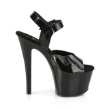 Schwarze high heels 18 cm SKY-308N JELLY-LIKE stretchmaterial plateau high heels