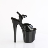 Schwarze high heels 20 cm FLAMINGO-809GP glitter plateau high heels