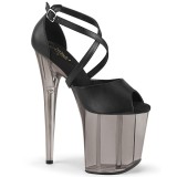 Schwarze high heels 20 cm FLAMINGO-840T extreme plateau high heels