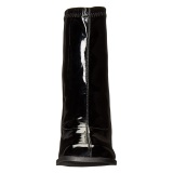 Schwarze lackleder 7,5 cm GOGO-150 stretch ankel boots mit blockabsatz
