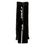 Schwarze lackleder 7,5 cm GOGO-150 stretch ankel boots mit blockabsatz