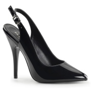 Schwarze lackpumps 13 cm SEDUCE-317 slingback spitze pumps high heels