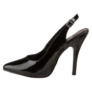 Schwarze lackpumps 13 cm SEDUCE-317 slingback spitze pumps high heels