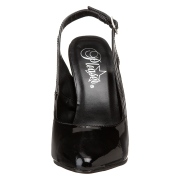 Schwarze lackpumps 13 cm SEDUCE-317 slingback spitze pumps high heels