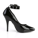 Schwarze lackpumps 13 cm SEDUCE-431 high heel pumps mit fesselriemchen