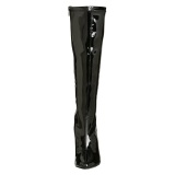 Schwarze lackstiefel 13 cm SEDUCE-2000 spitze stiefel mit stiletto absatz