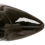 Schwarze lackstiefel 13 cm SEDUCE-2000 spitze stiefel mit stiletto absatz