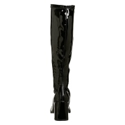 Schwarze lackstiefel 7,5 cm GOGO-300 High Heels Damenstiefel für Männer