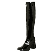 Schwarze lackstiefel 7,5 cm GOGO-300 High Heels Damenstiefel für Männer