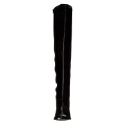 Schwarze overknee stiefel 7,5 cm vinylleder - 70er jahre hippie disco overknee boots gogo
