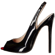 Schwarze slingback pumps 13 cm SEXY-08 peeptoes slingback lackpumps