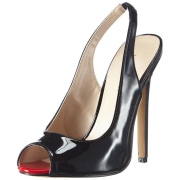 Schwarze slingback pumps 13 cm SEXY-08 peeptoes slingback lackpumps