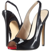 Schwarze slingback pumps 13 cm SEXY-08 peeptoes slingback lackpumps