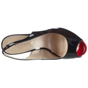 Schwarze slingback pumps 13 cm SEXY-08 peeptoes slingback lackpumps