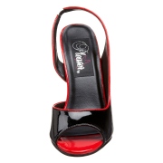 Schwarze slingback schuhe 13 cm SEDUCE-117 slingback high heels