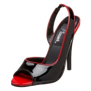 Schwarze slingback schuhe 13 cm SEDUCE-117 slingback high heels