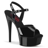 Schwarze stöckelschuhe plateau 15 cm EXCITE-609 pleaser stöckelschuhe