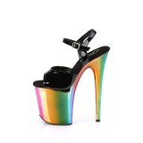 Schwarze stöckelschuhe plateau 20 cm FLAMINGO-809RC pleaser stöckelschuhe