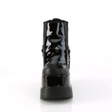 Schwarze vegan boots 13 cm VOID-50 demonia wedge keilstiefel mit plateau