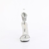 Silber 11,5 cm CHIC-40 fesselriemchen sandaletten mit stiletto metallabsatz