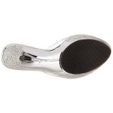 Silber 11,5 cm ELEGANT-401 strasssteinen plateau pantoletten