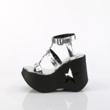Silber 13 cm DemoniaCult DYNAMITE-12 emo schuhe wedge sandaletten