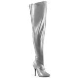 Silber 13 cm SEDUCE-3000WC breite waden overknee stiefel mit stretch weitschaft