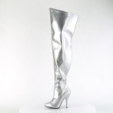 Silber 13 cm SEDUCE-3000WC breite waden overknee stiefel mit stretch weitschaft