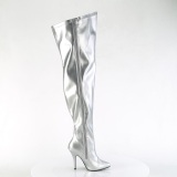 Silber 13 cm SEDUCE-3000WC breite waden overknee stiefel mit stretch weitschaft