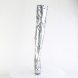 Silber 15 cm DELIGHT-3000HWR Hologramm poledance overkneestiefel