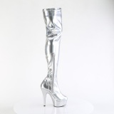 Silber 15 cm DELIGHT-3000HWR Hologramm poledance overkneestiefel