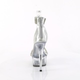 Silber 15 cm DELIGHT-641 pleaser high heels mit knöchelriemen