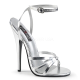 Silber 15 cm Devious DOMINA-108 Sandaletten mit high heels